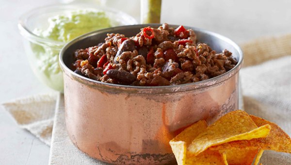 Chili con carne med avocadocreme