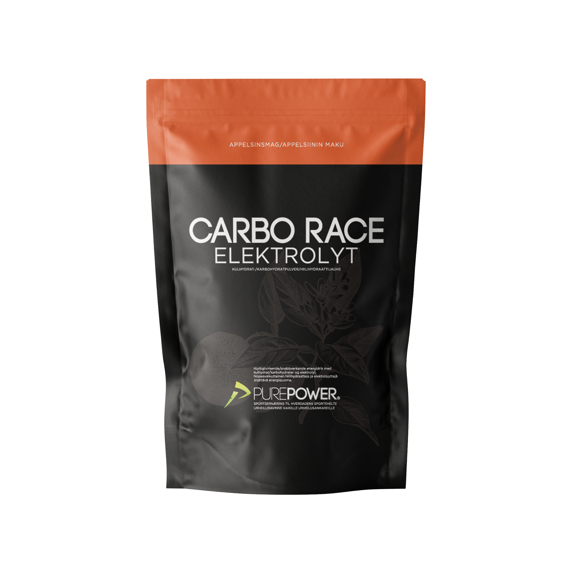 4: PurePower Carbo Race - Elektrolyt energidrik - Appelsin 1,0 kg