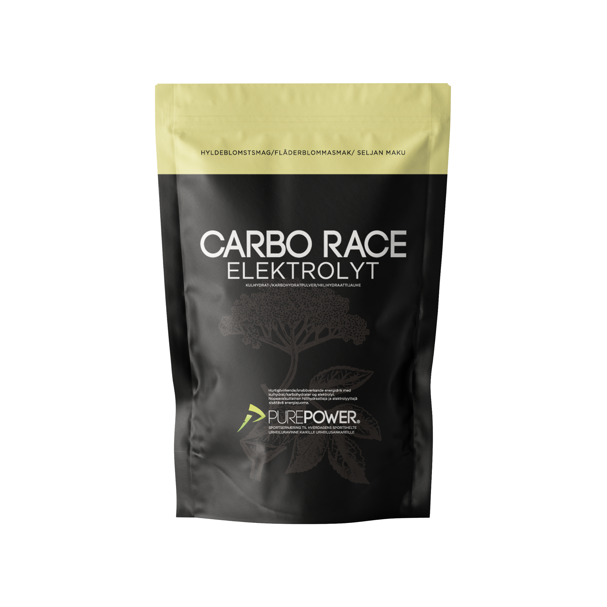 14: PurePower Carbo Race - Elektrolyt energidrik - Hyldeblomst - 1,0 kg