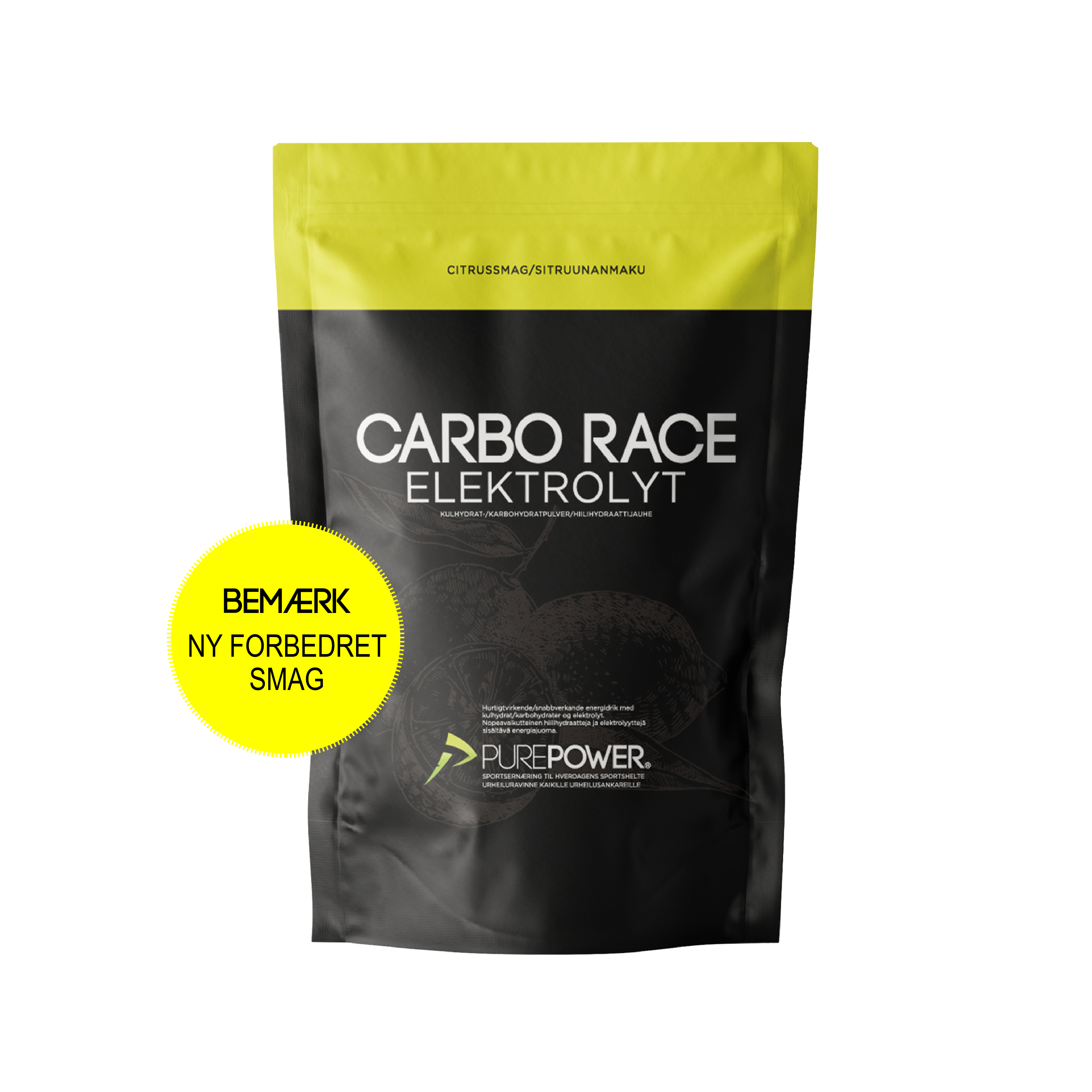 PurePower Carbo Race Elektrolyt Citrus 1 kg