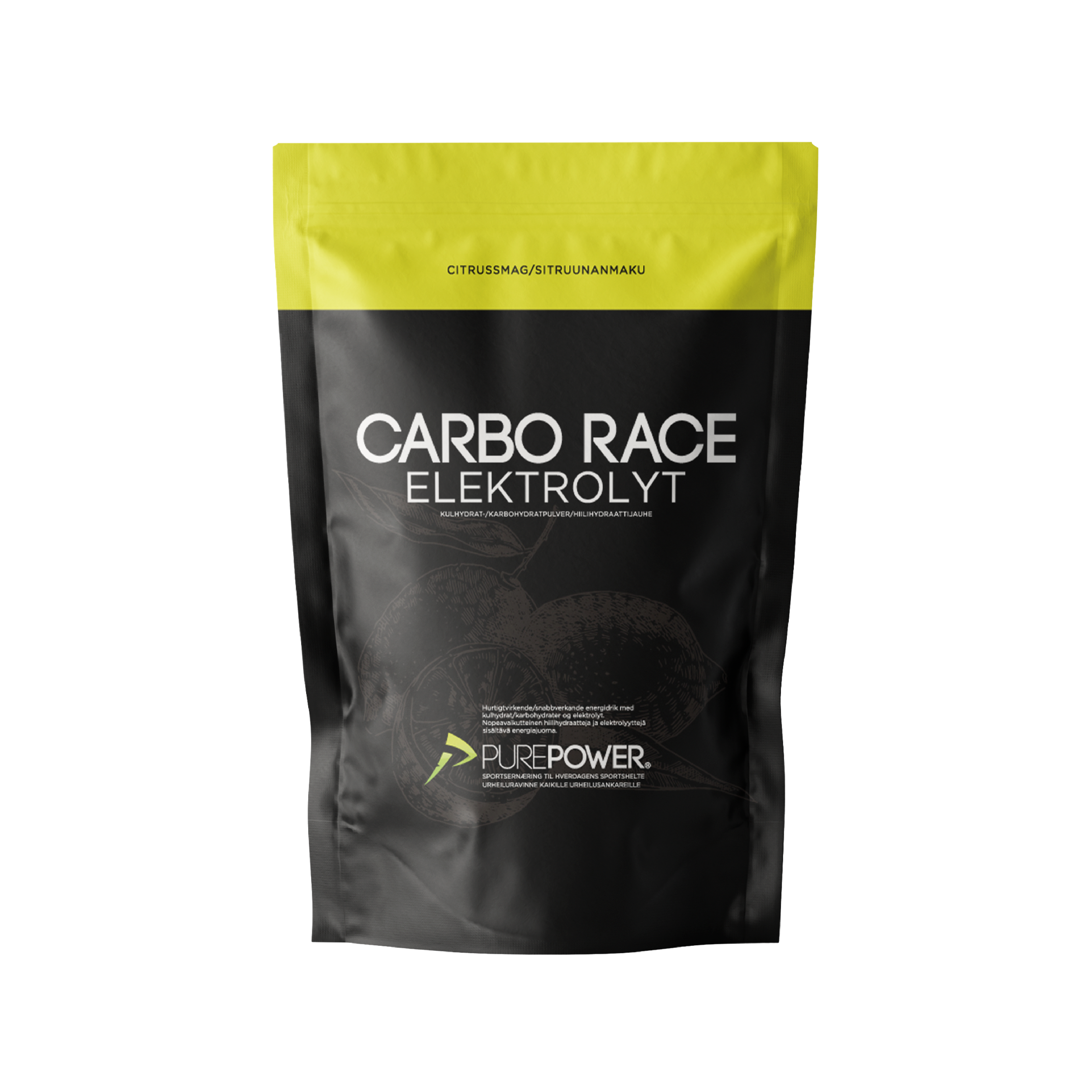 7: PurePower Carbo Race - Elektrolyt energidrik - Citrus - 1,0 kg