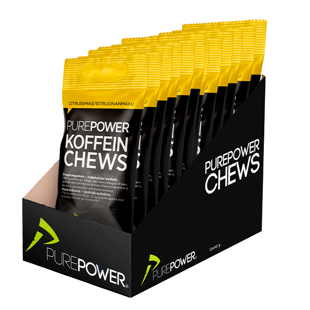 PurePower 2. sortering Koffein Chews Citrus 12 x 40g