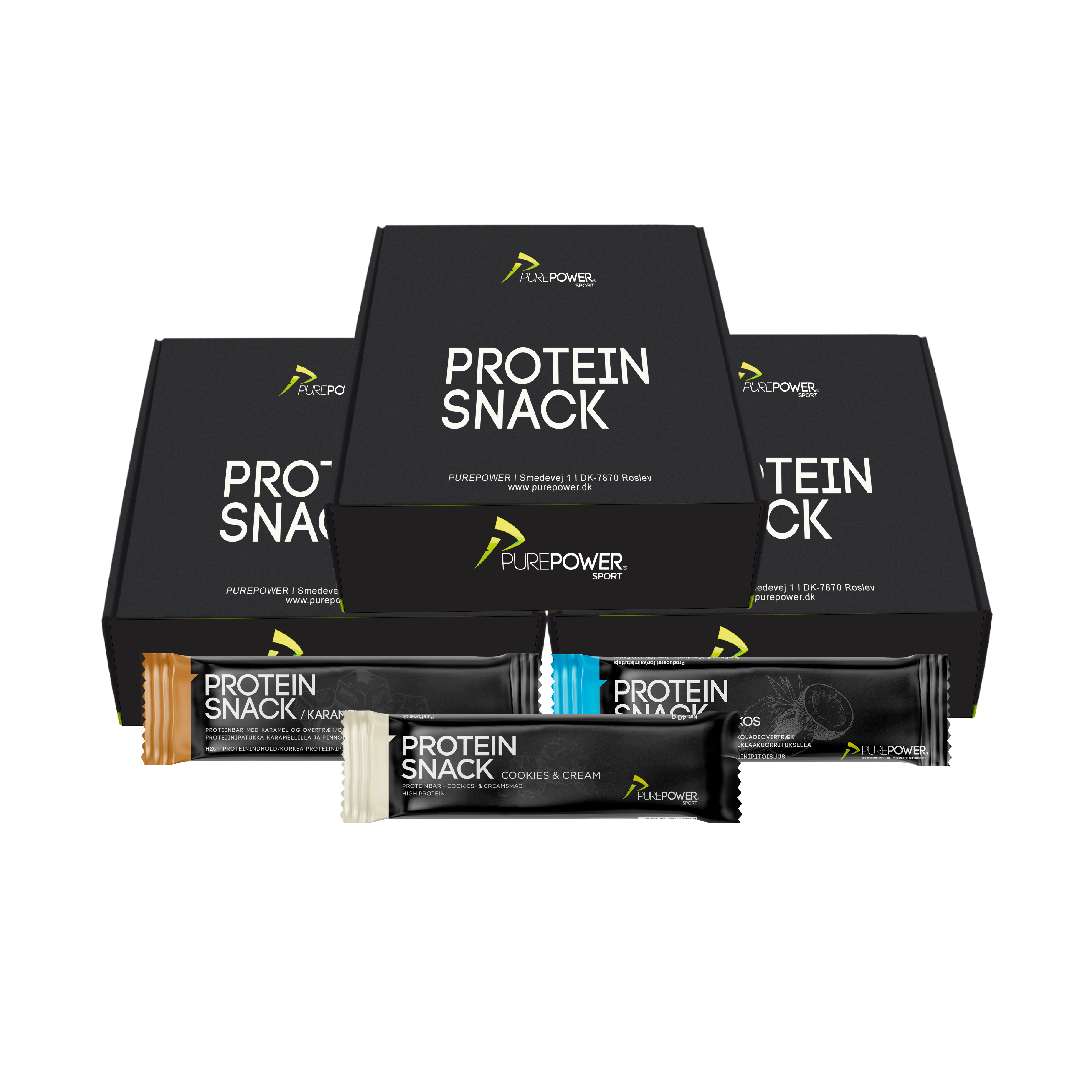 Fitnessudstyr? Mix 3 kasser Protein Snack - De lækreste smagsoplevelser og fyldt med protein