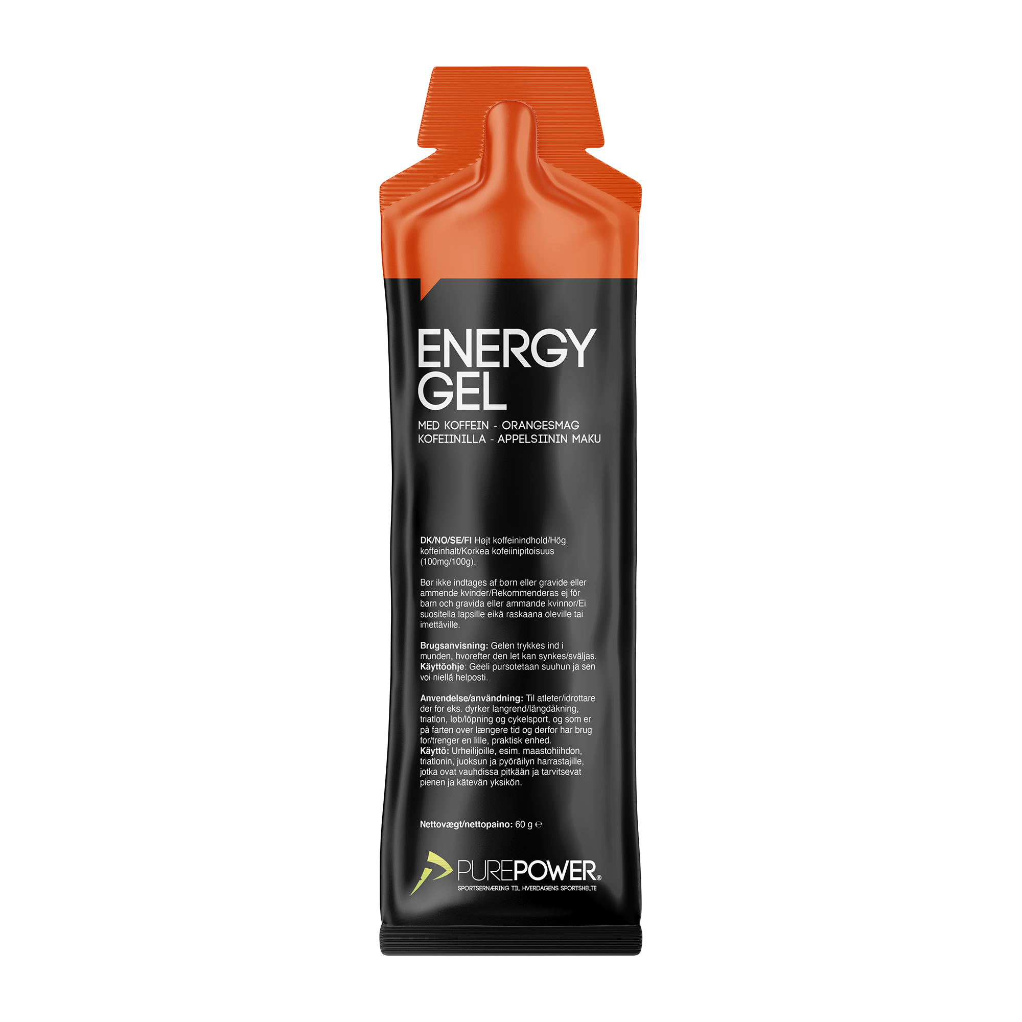 PurePower Energy Gel Koffein Appelsin 60 g