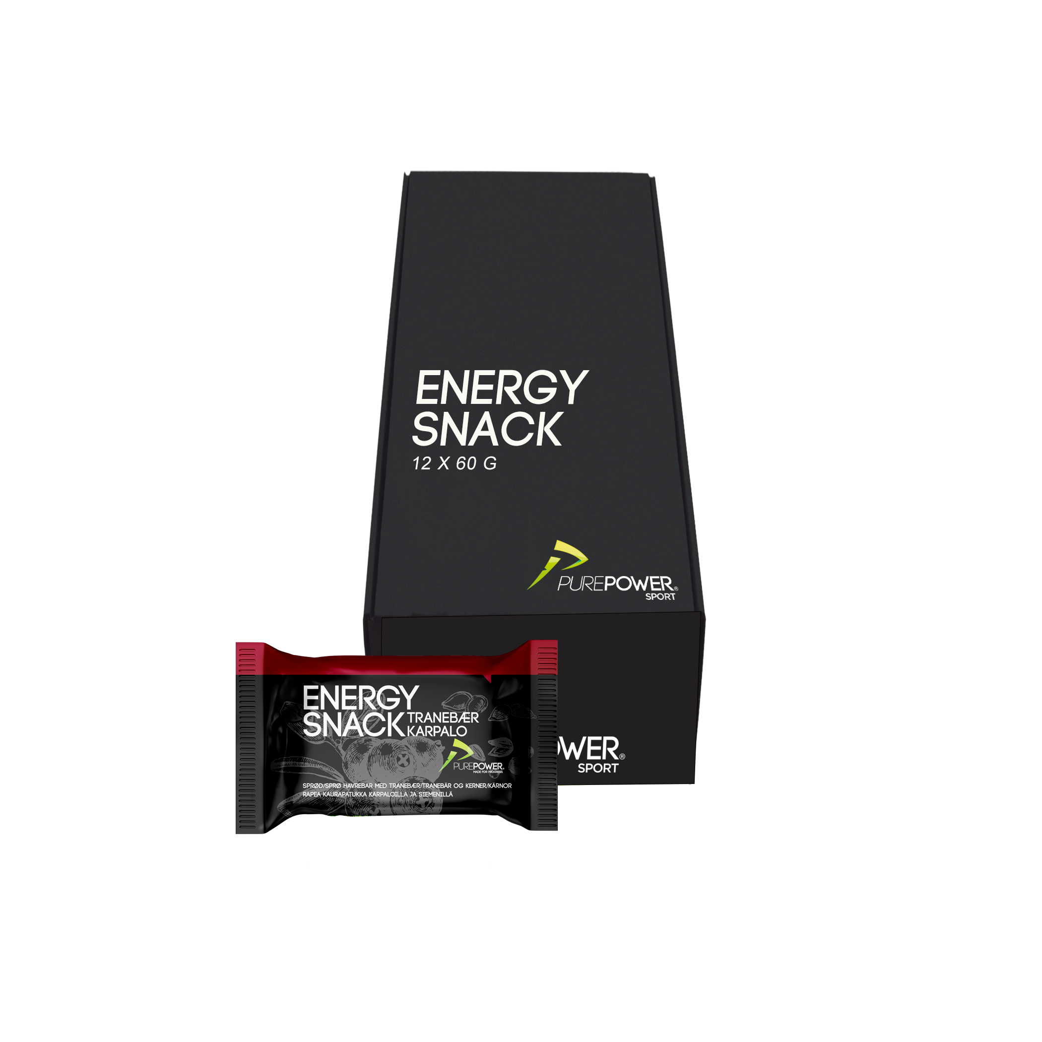 Energy Snack Tranebær 12 x 60g