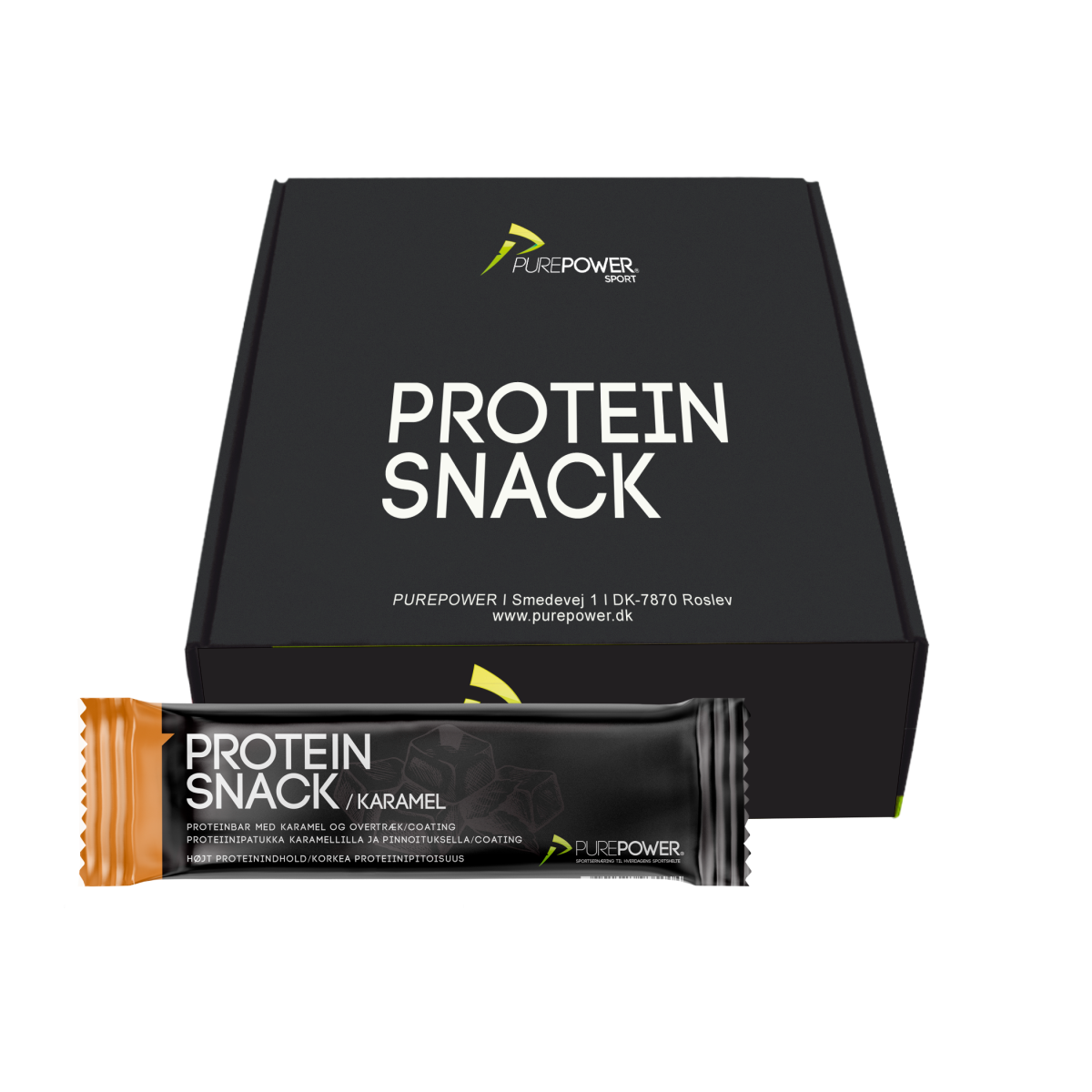 Protein Snack Karamel 12 x 40 g | proteinbar og -pulver